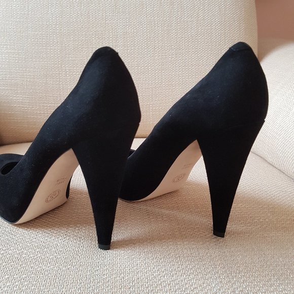 BALLY Black Suede Heels with Hidden Platform (size 7.5 US / 38 EU) - Picture 5 of 11